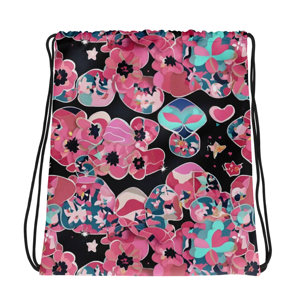Bouquet Noir on Drawstring Bag — Photo