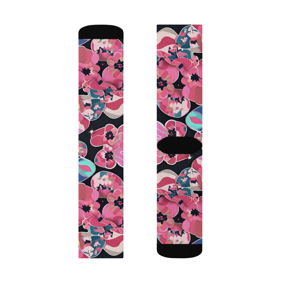 Bouquet Noir on Socks — Right Sock