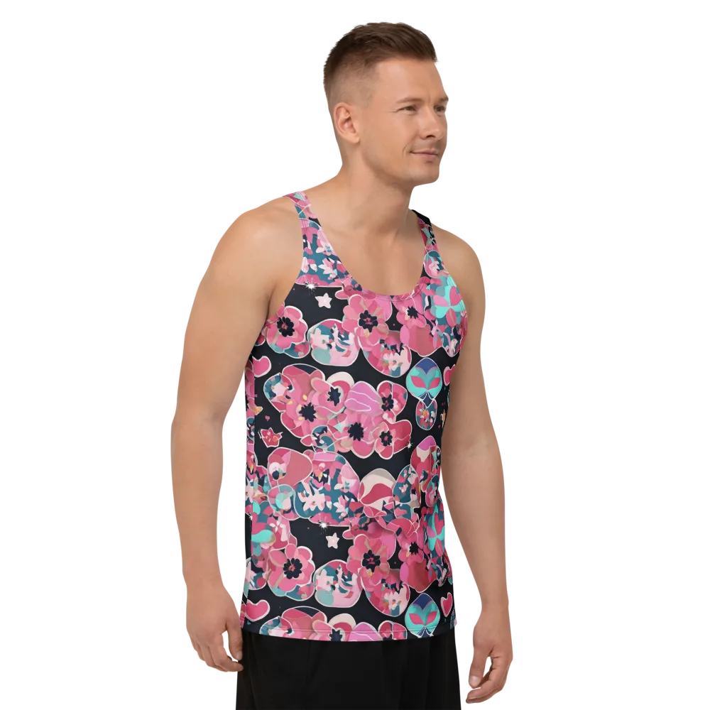 Bouquet Noir on Men's Tank Top — Right Front