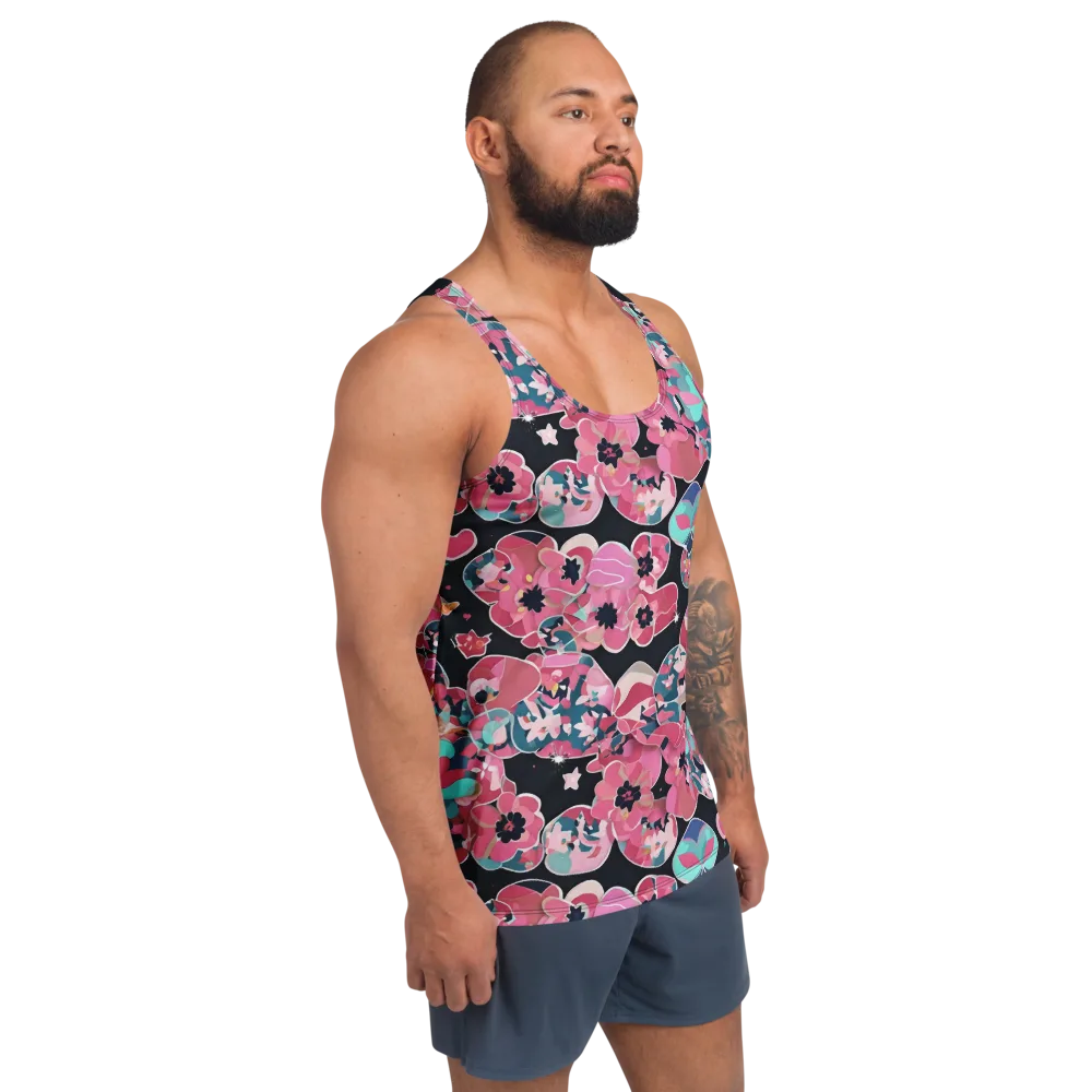 Bouquet Noir on Men's Tank Top — Right Front