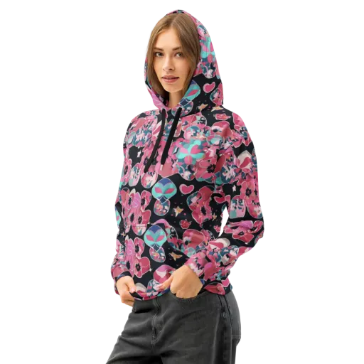 Bouquet Noir on a Cotton Hoodie