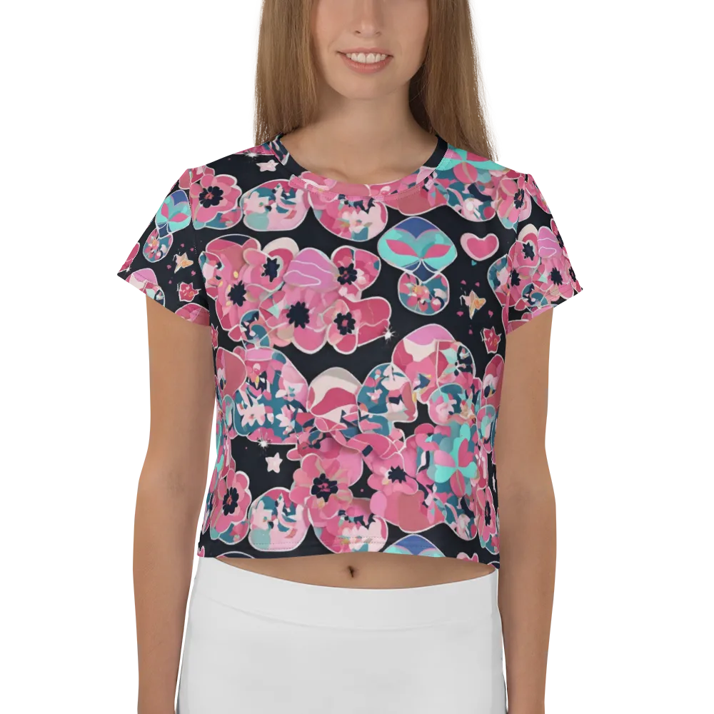 Bouquet Noir on Crop Tee — Front