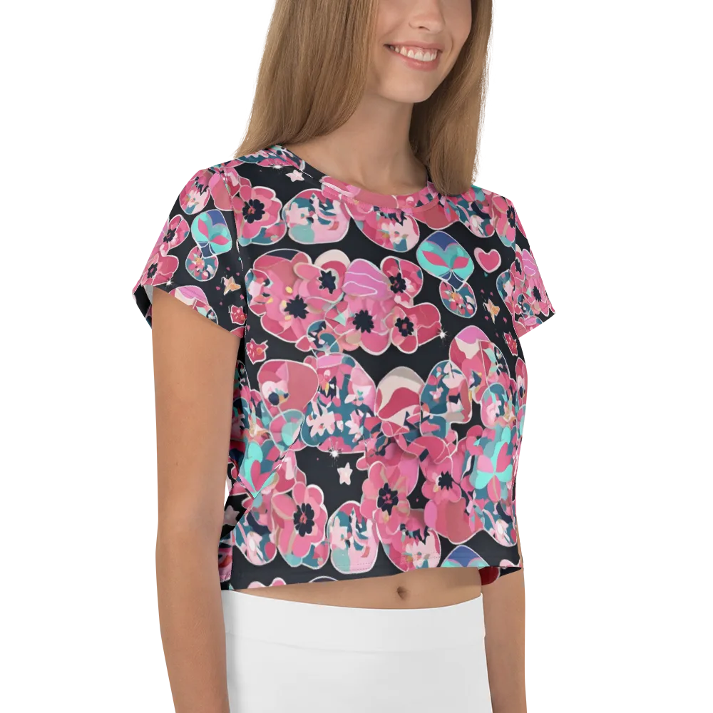 Bouquet Noir on Crop Tee — Right