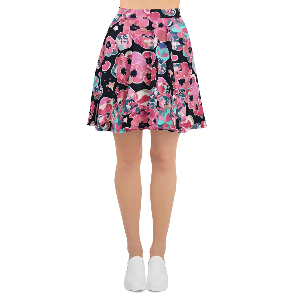 Bouquet Noir on Skater Skirt — Front