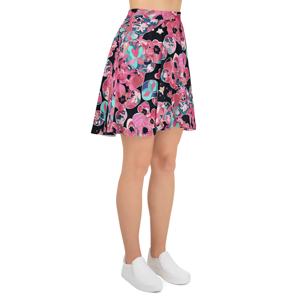 Bouquet Noir on Skater Skirt — Right