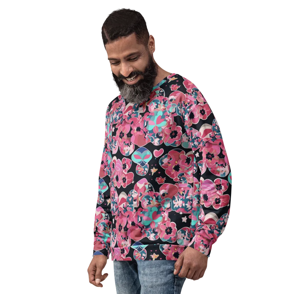 Bouquet Noir on Sweatshirt — Left Front