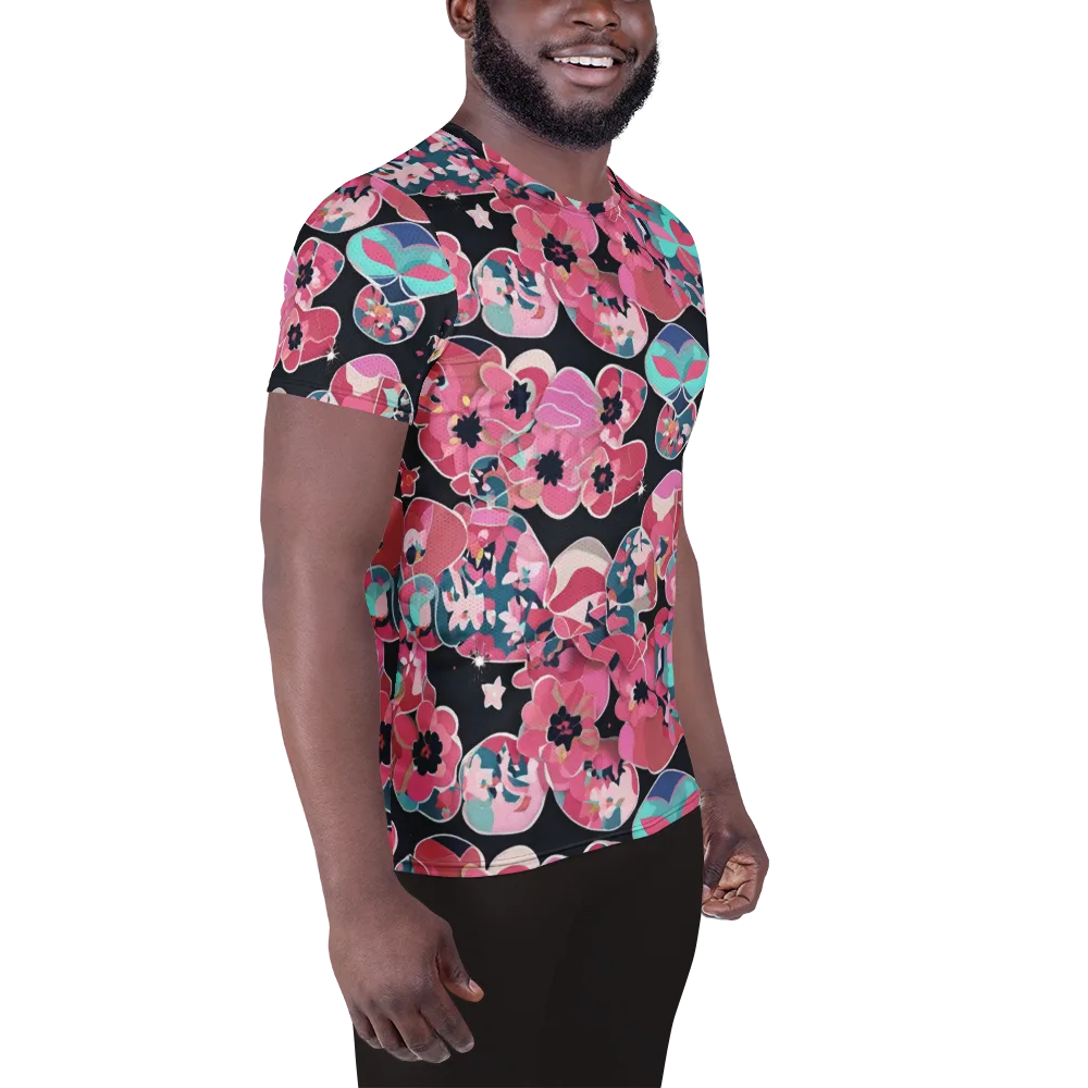 Bouquet Noir on Men's Athletic T-Shirt — Right