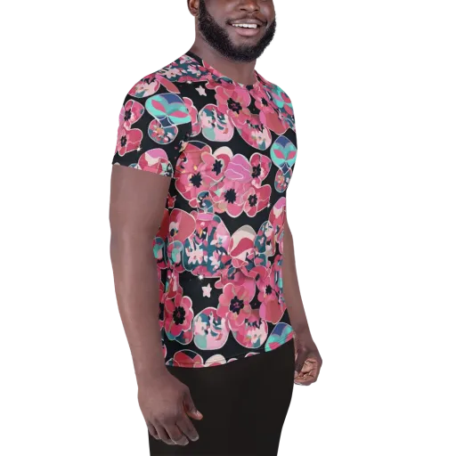 Bouquet Noir on a Men's Athletic T-Shirt
