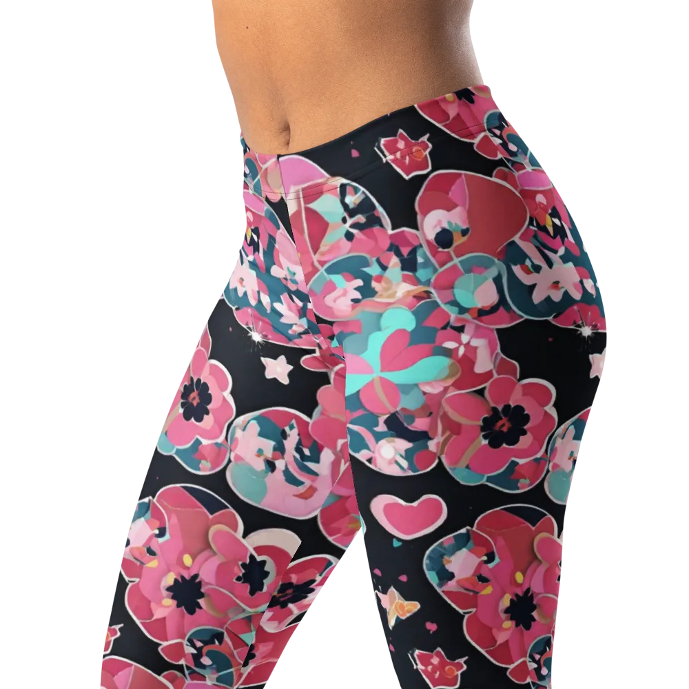 Bouquet Noir on Leggings — Left Front
