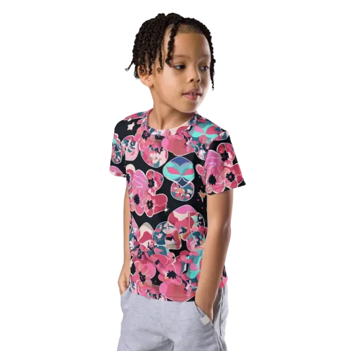 Bouquet Noir on a Kids Crew Neck T-Shirt