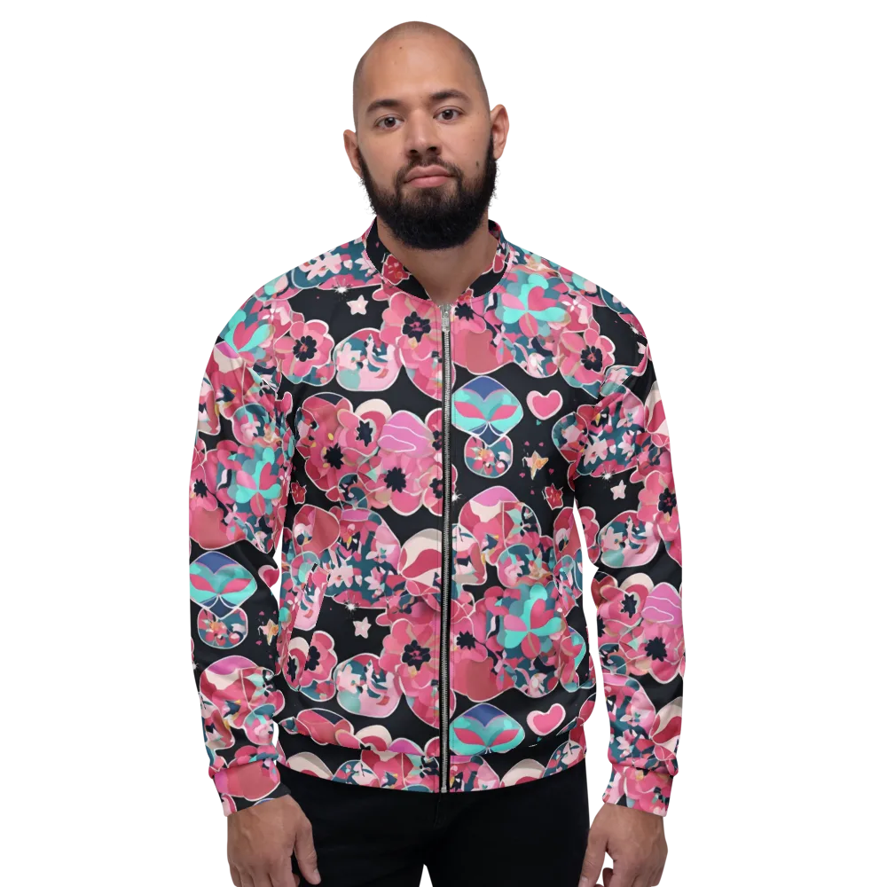 Bouquet Noir on Bomber Jacket — Front