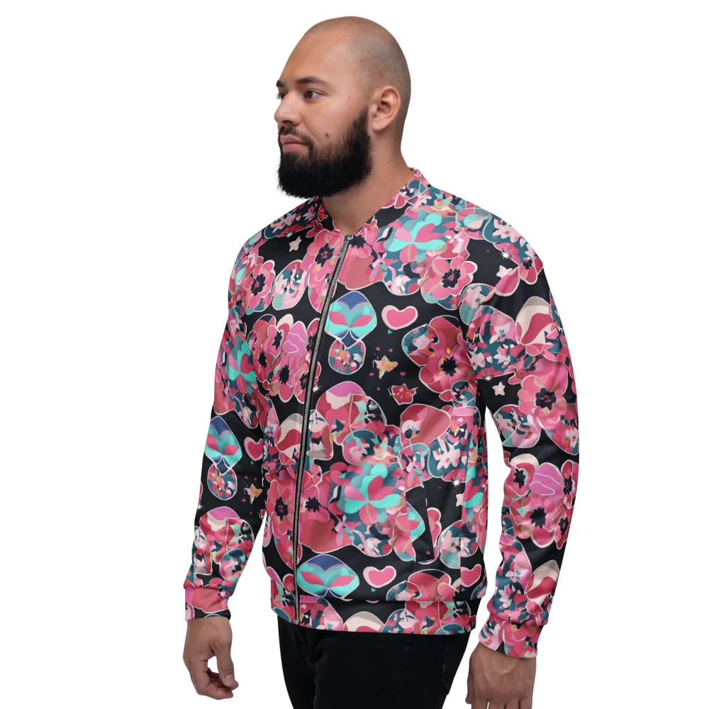 Bouquet Noir on Bomber Jacket — Left