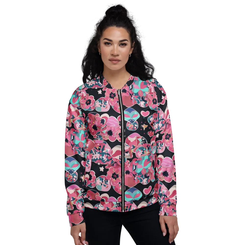 Bouquet Noir on Bomber Jacket — Front