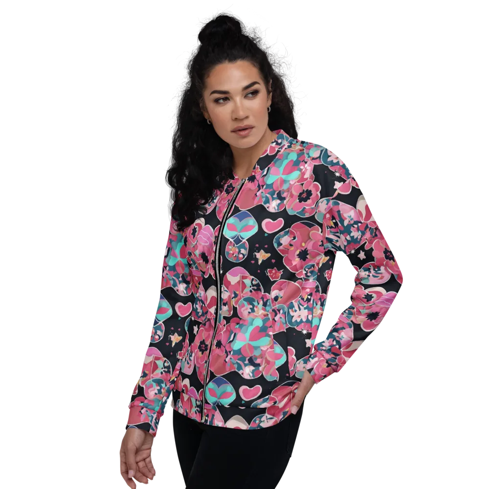 Bouquet Noir on Bomber Jacket — Left