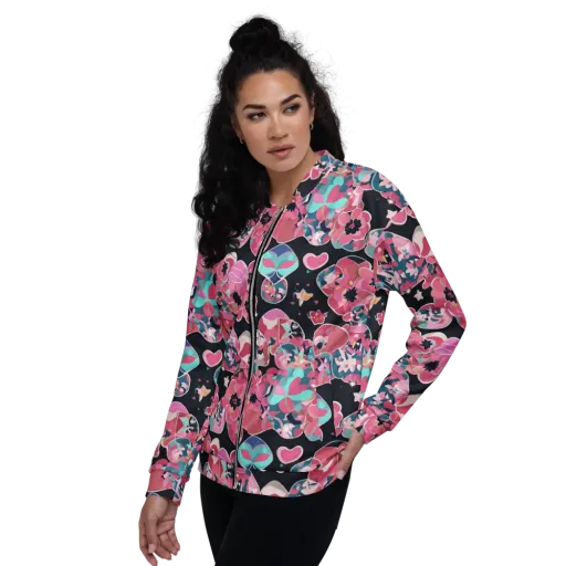 Bouquet Noir on a Bomber Jacket