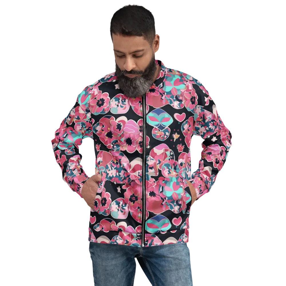 Bouquet Noir on Bomber Jacket — Front