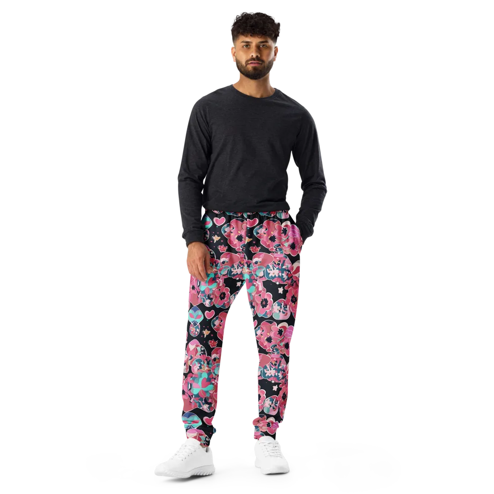 Bouquet Noir on Men's Joggers — Front