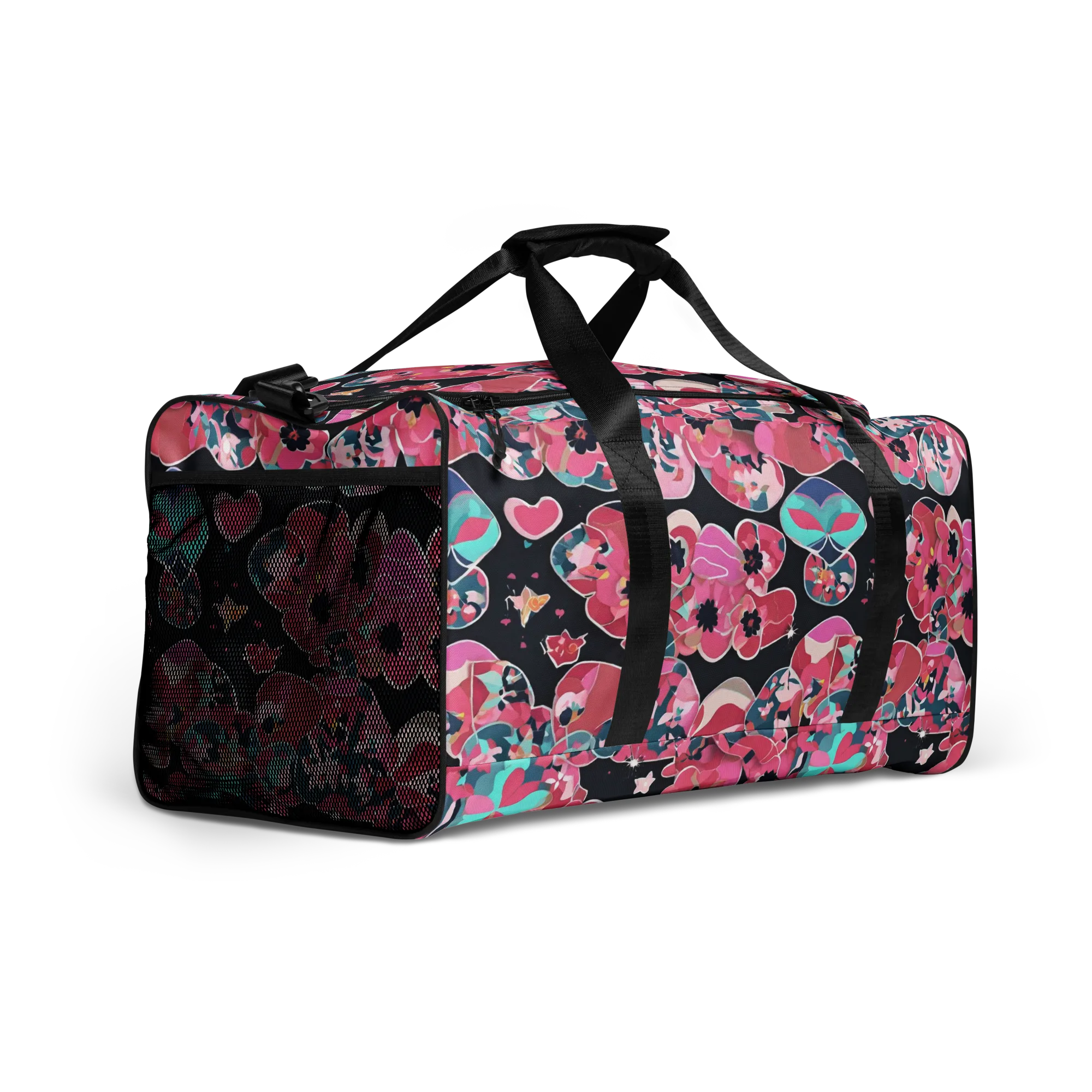 Bouquet Noir on Duffle Bag — Right Front