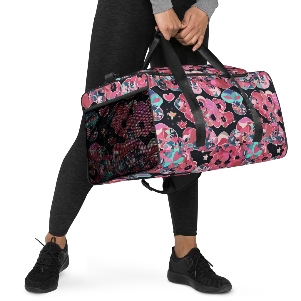 Bouquet Noir on Duffle Bag — Right Front