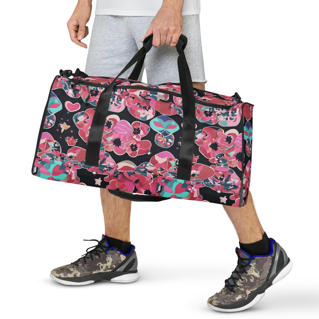 Bouquet Noir on Duffle Bag — Front