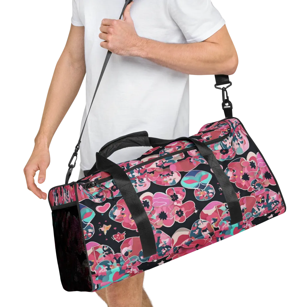 Bouquet Noir on Duffle Bag — Right Front