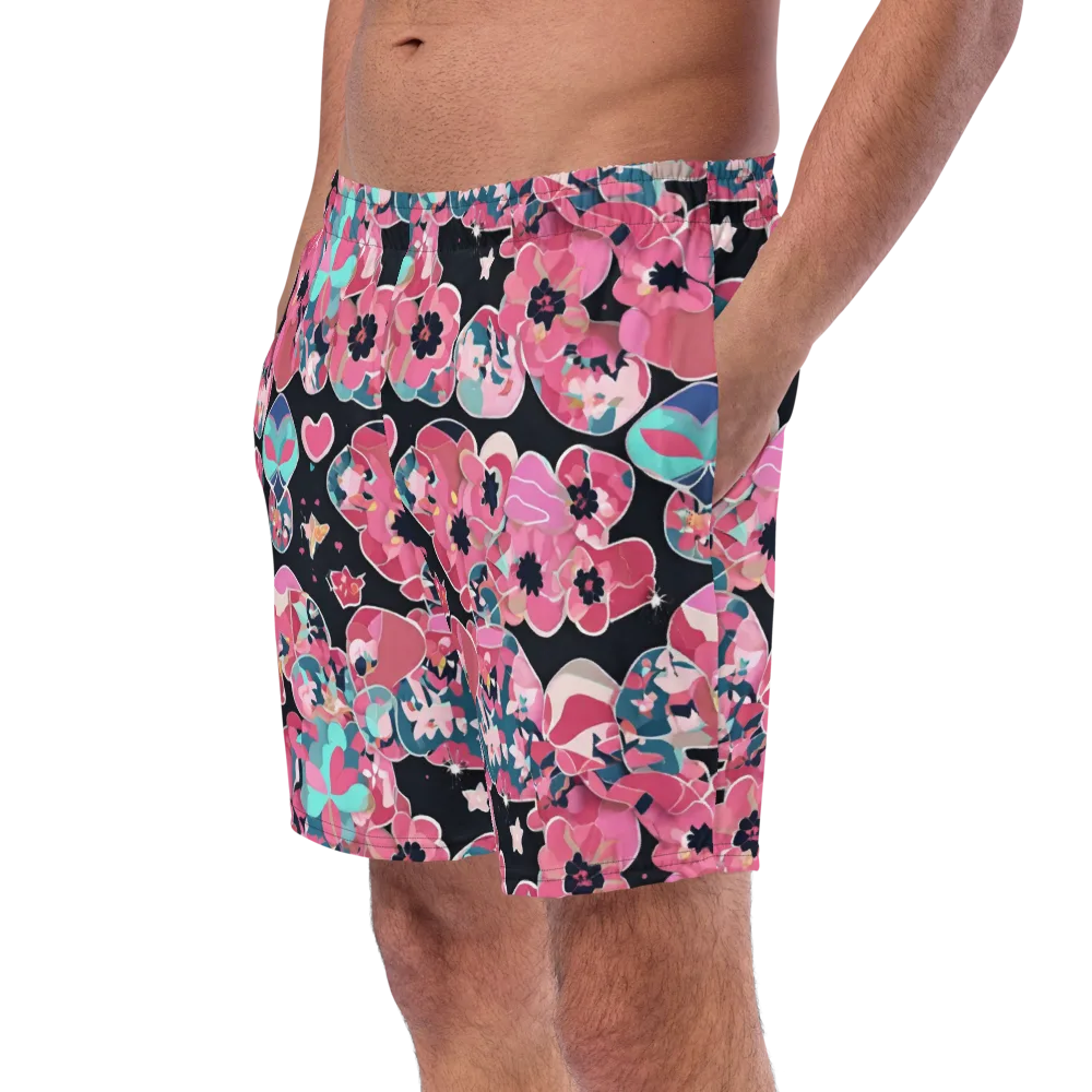 Bouquet Noir on Swim Trunks — Left Front