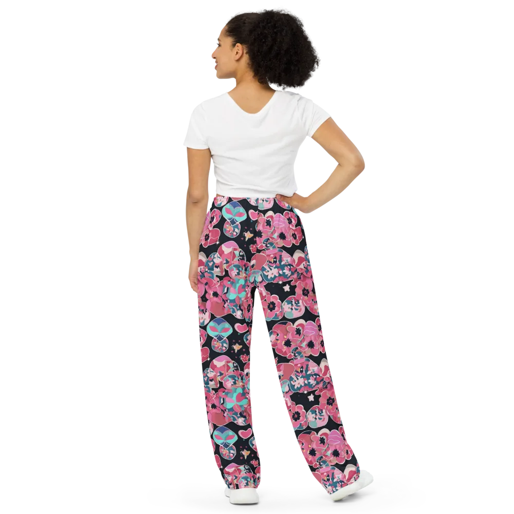 Bouquet Noir on Wide-Leg Pants — Back