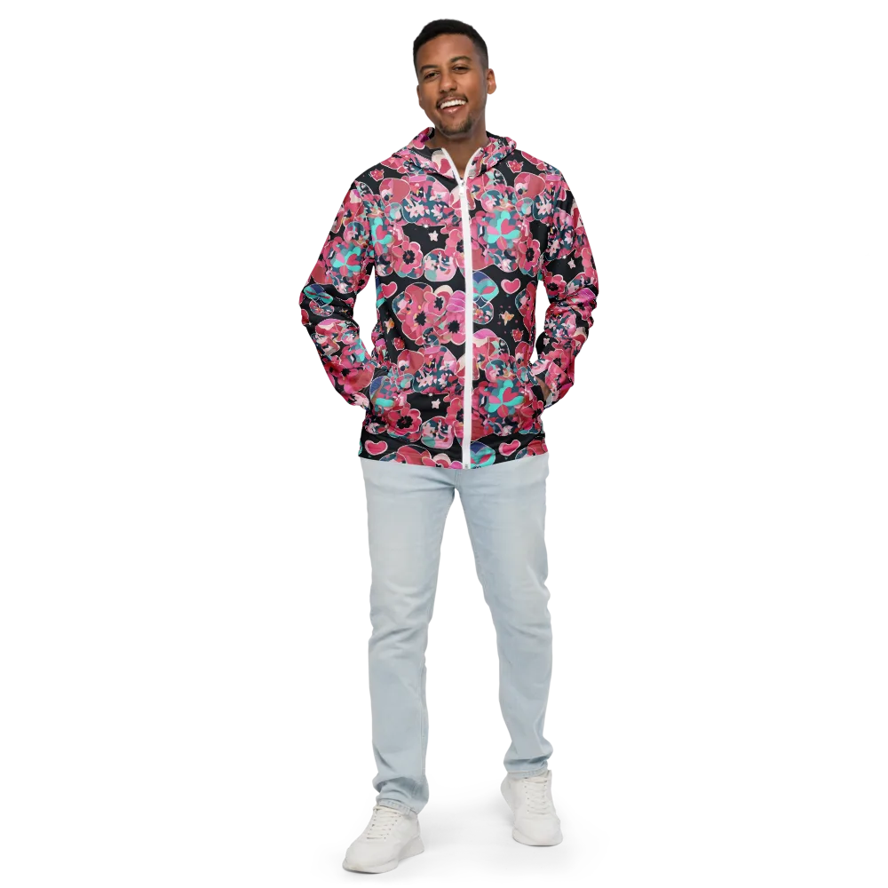 Bouquet Noir on Men's Windbreaker — Front