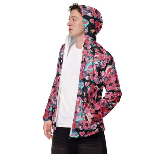 Bouquet Noir on a Men's Windbreaker