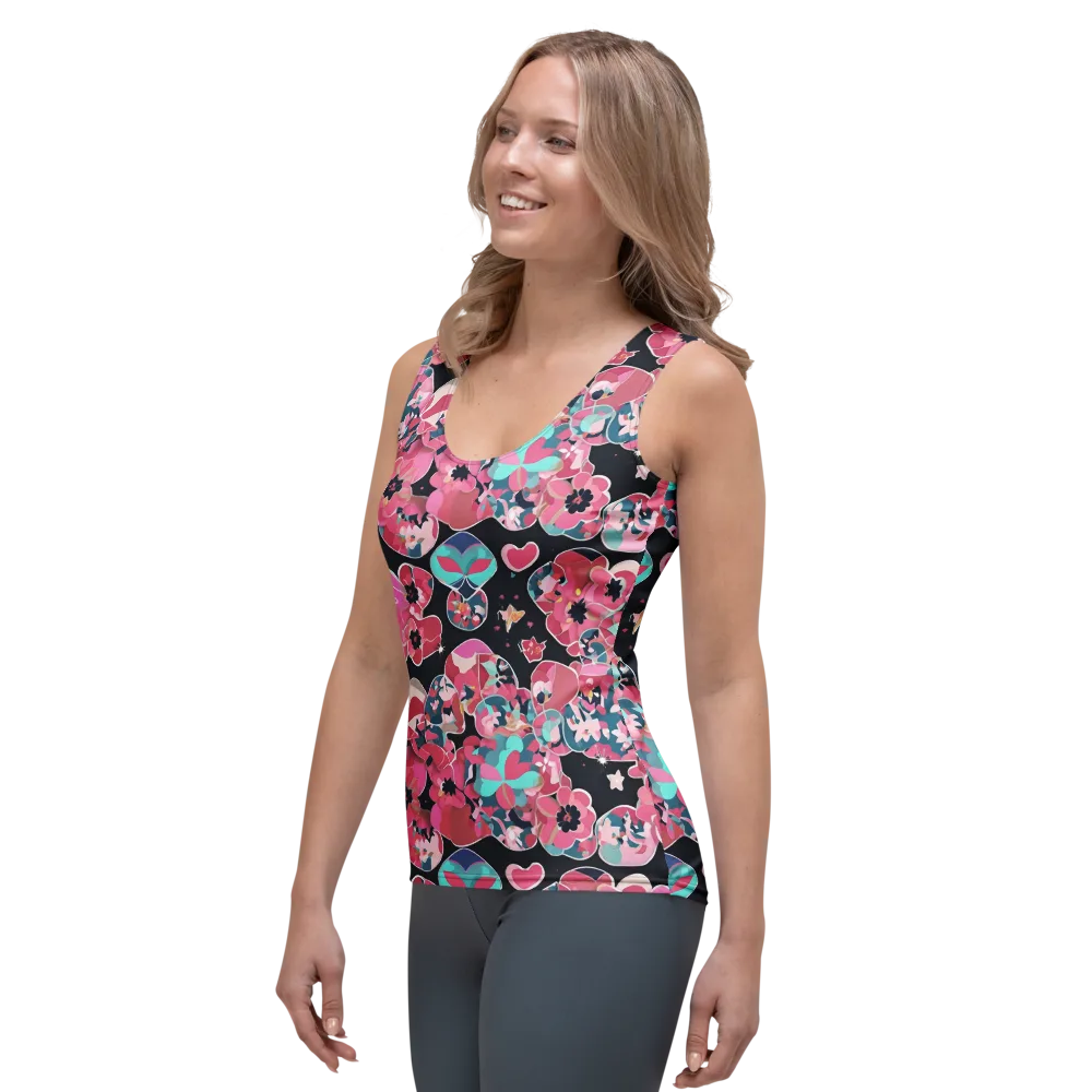 Bouquet Noir on Women's Tank Top — Left Front