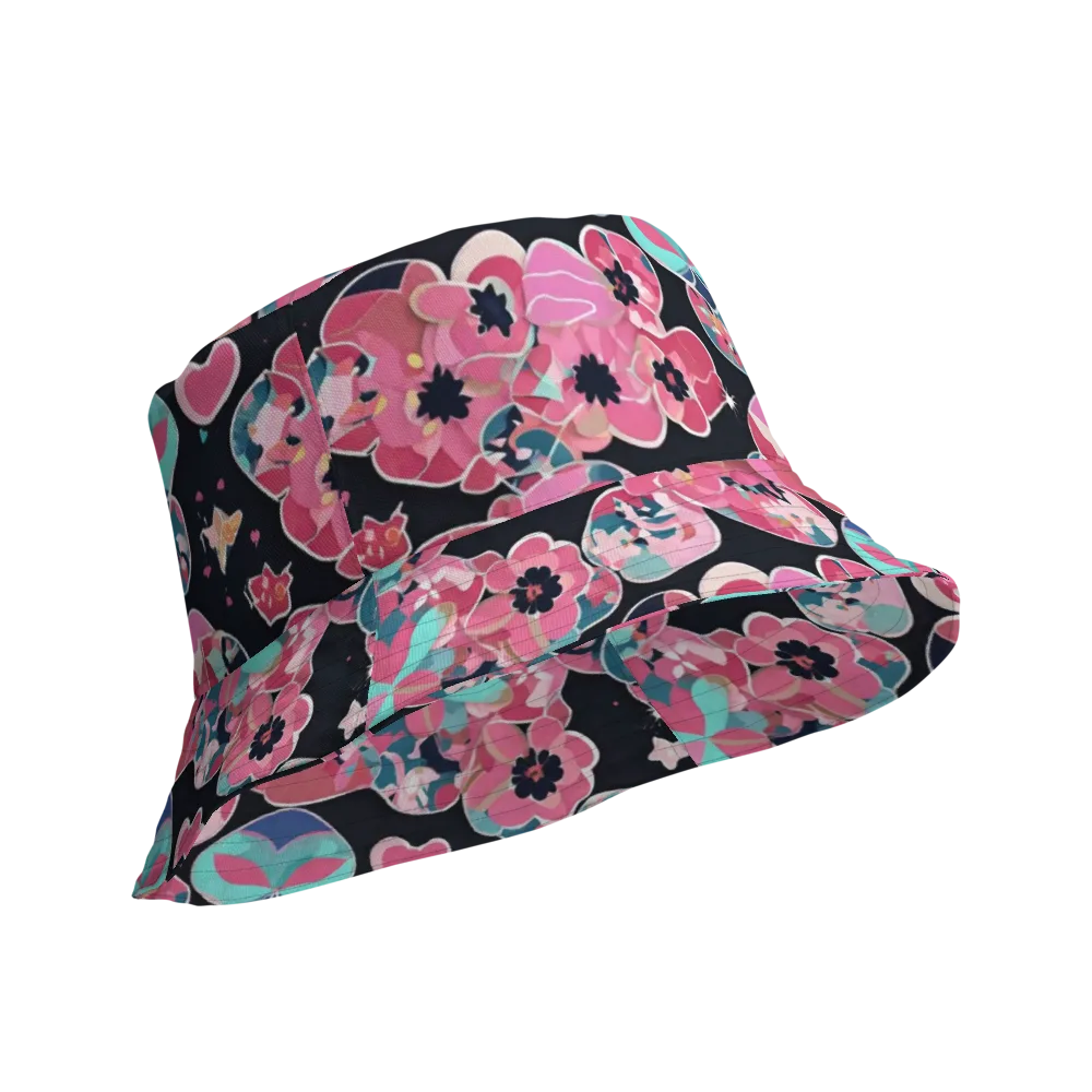 Bouquet Noir on Reversible Bucket Hat — Product details Outside