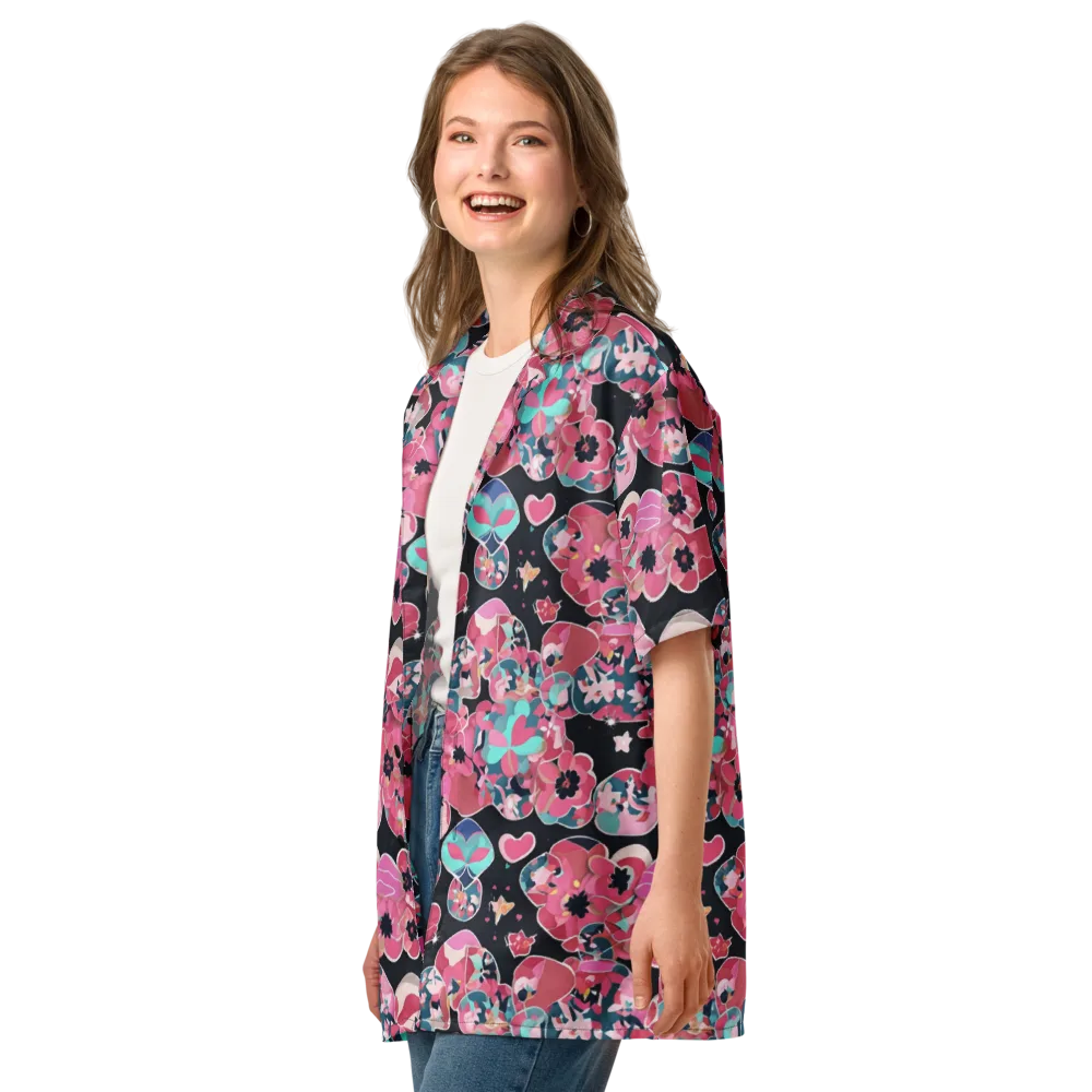 Bouquet Noir on Button Shirt — Left Front