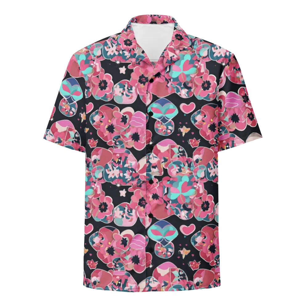 Bouquet Noir on Button Shirt — Front