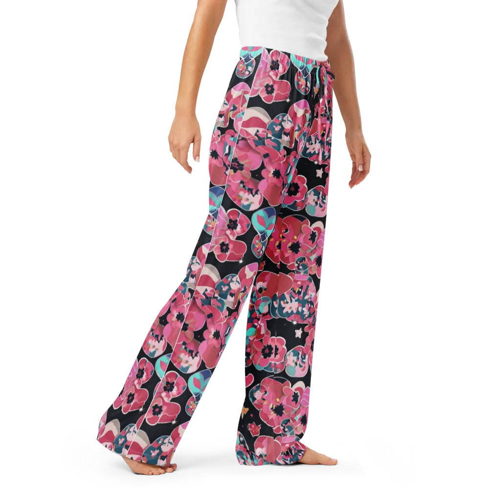 Bouquet Noir on Women's Pajama Pants — Right Front