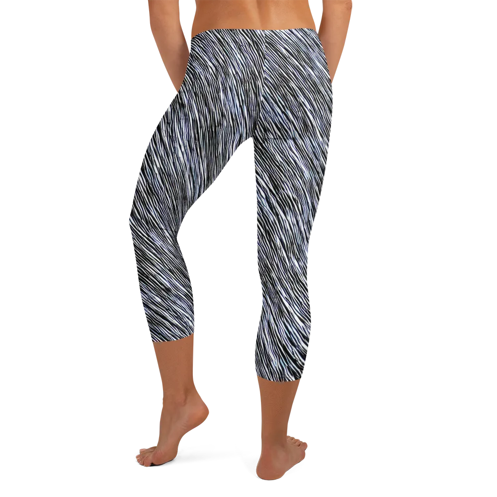 Dupain Waves on Capri Leggings — Back