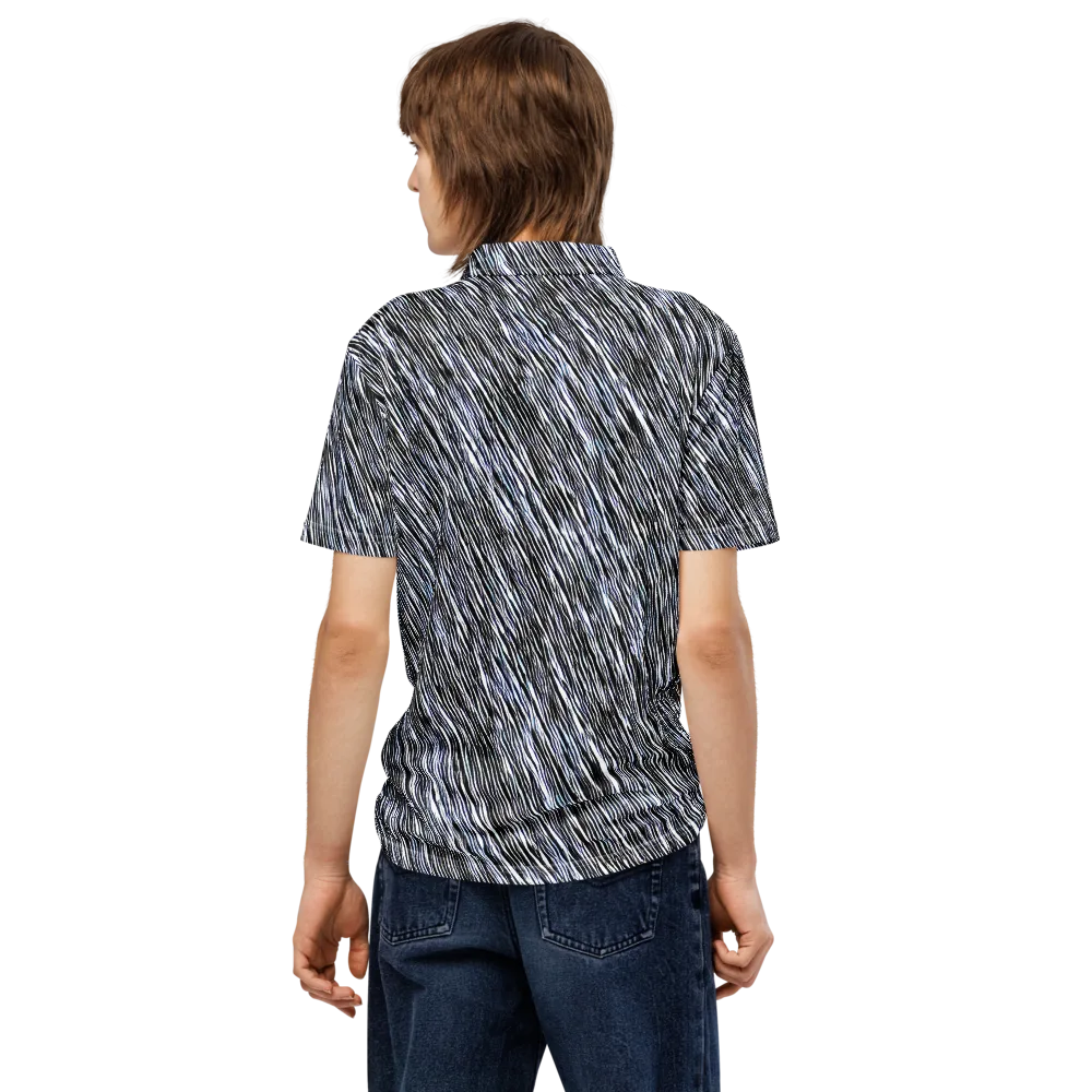 Dupain Waves on Men's Slim Fit Polo Shirt — Back