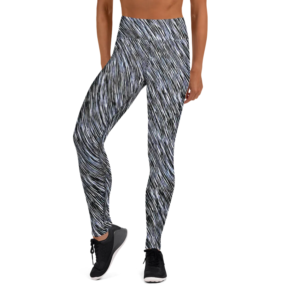 Dupain Waves on Yoga Leggings — Front