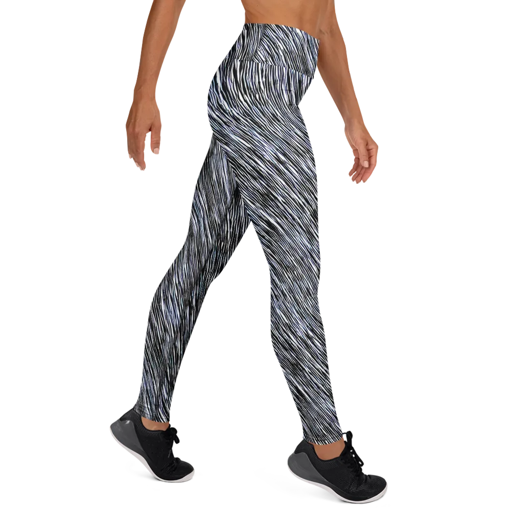 Dupain Waves on Yoga Leggings — Right