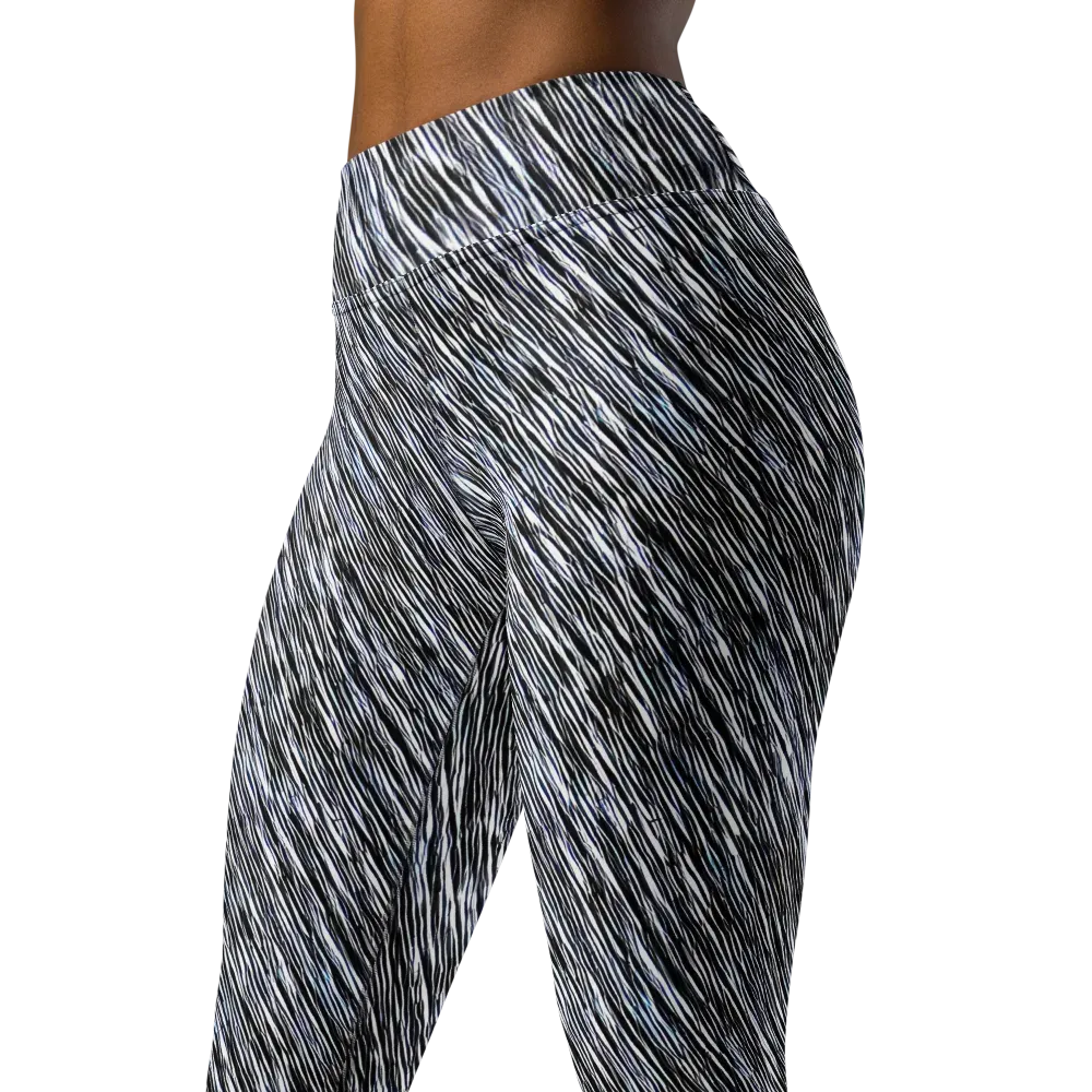Dupain Waves on Yoga Leggings — Left Front