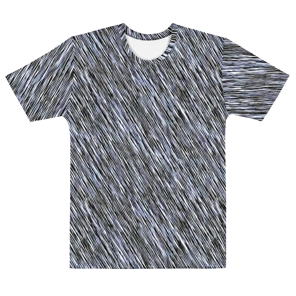 Dupain Waves on Men's Cotton Crew Neck T-Shirt — Front
