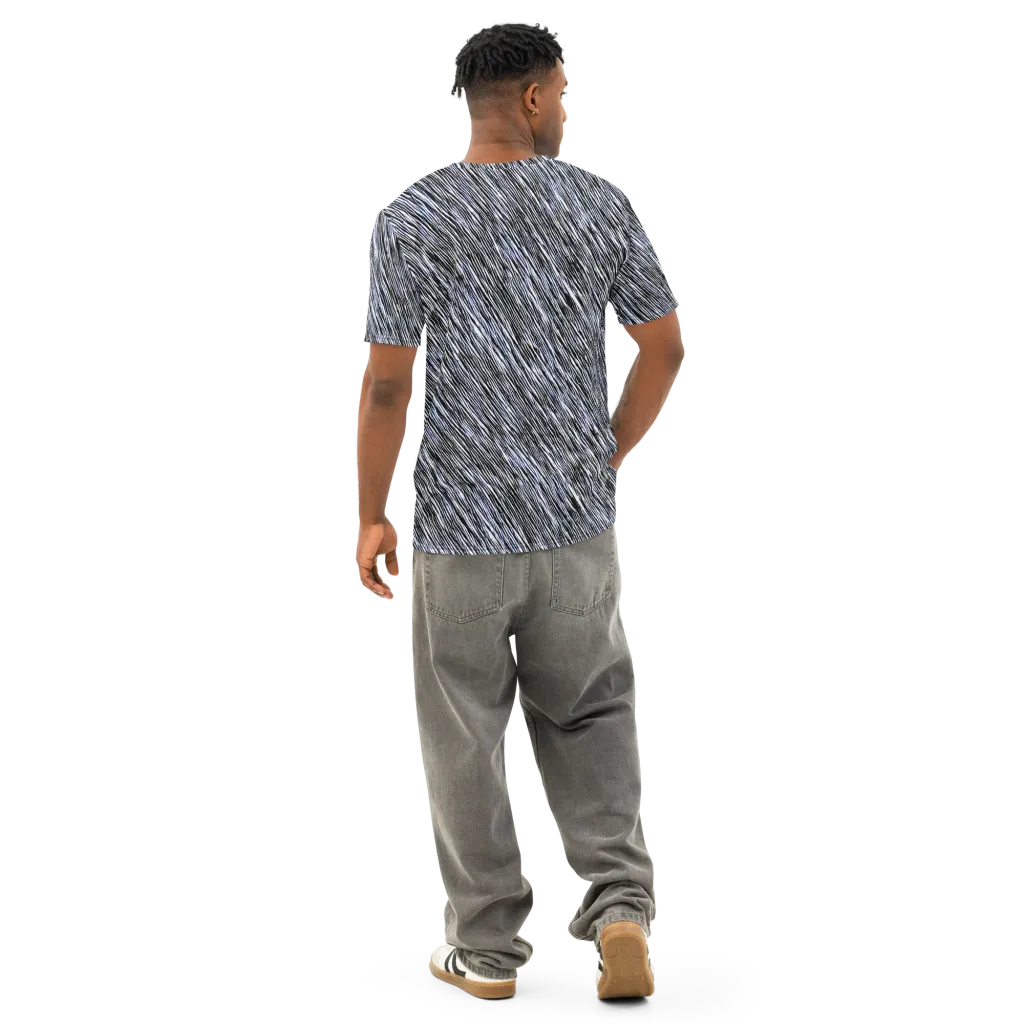 Dupain Waves on Men's Cotton Crew Neck T-Shirt — Back