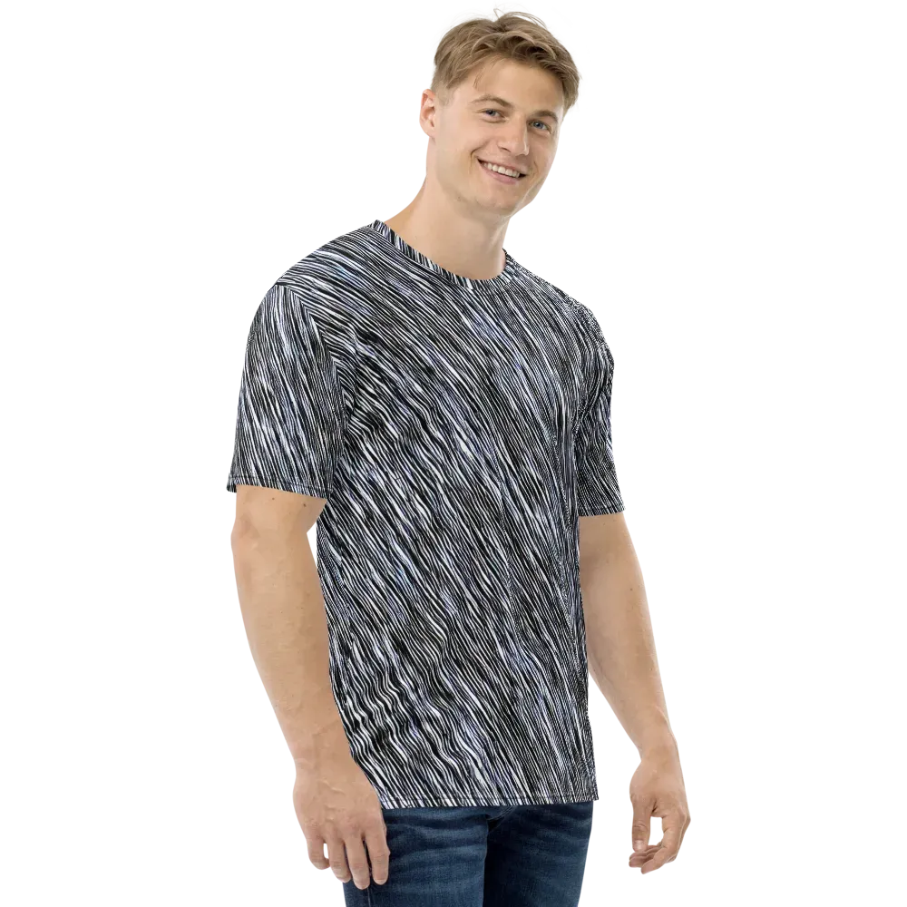 Dupain Waves on Men's Crew Neck T-Shirt — Right