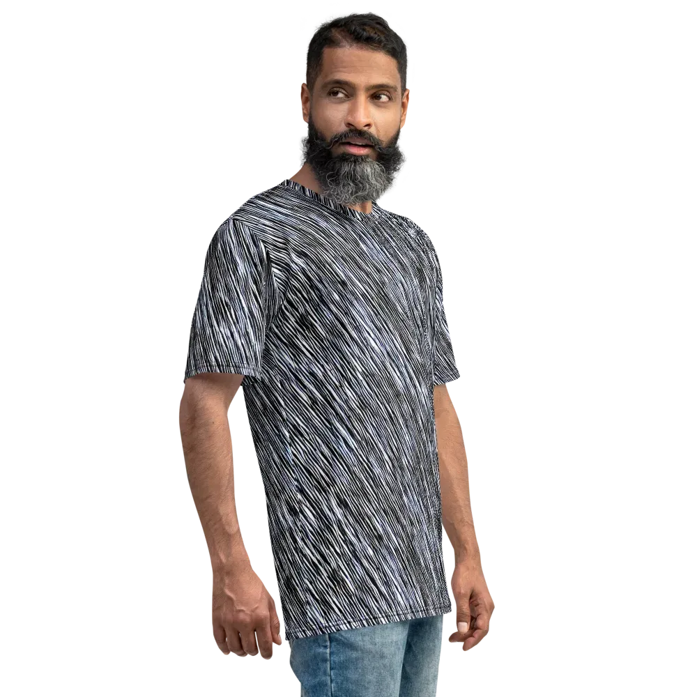 Dupain Waves on Men's Crew Neck T-Shirt — Right