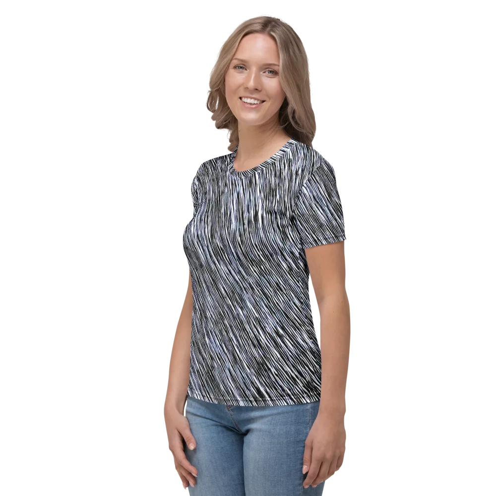 Dupain Waves on Women's Crew Neck T-Shirt — Left
