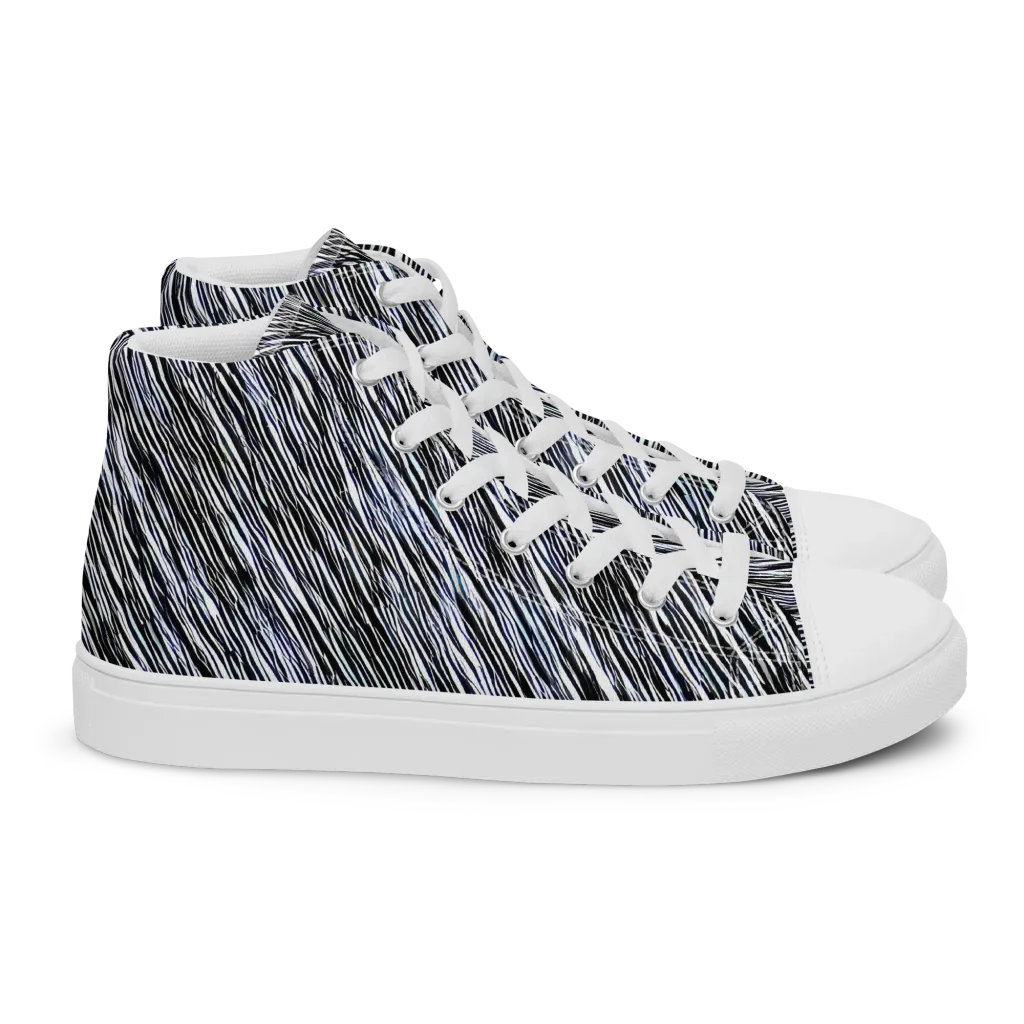 Dupain Waves on Women's High Top Canvas Shoes — Right