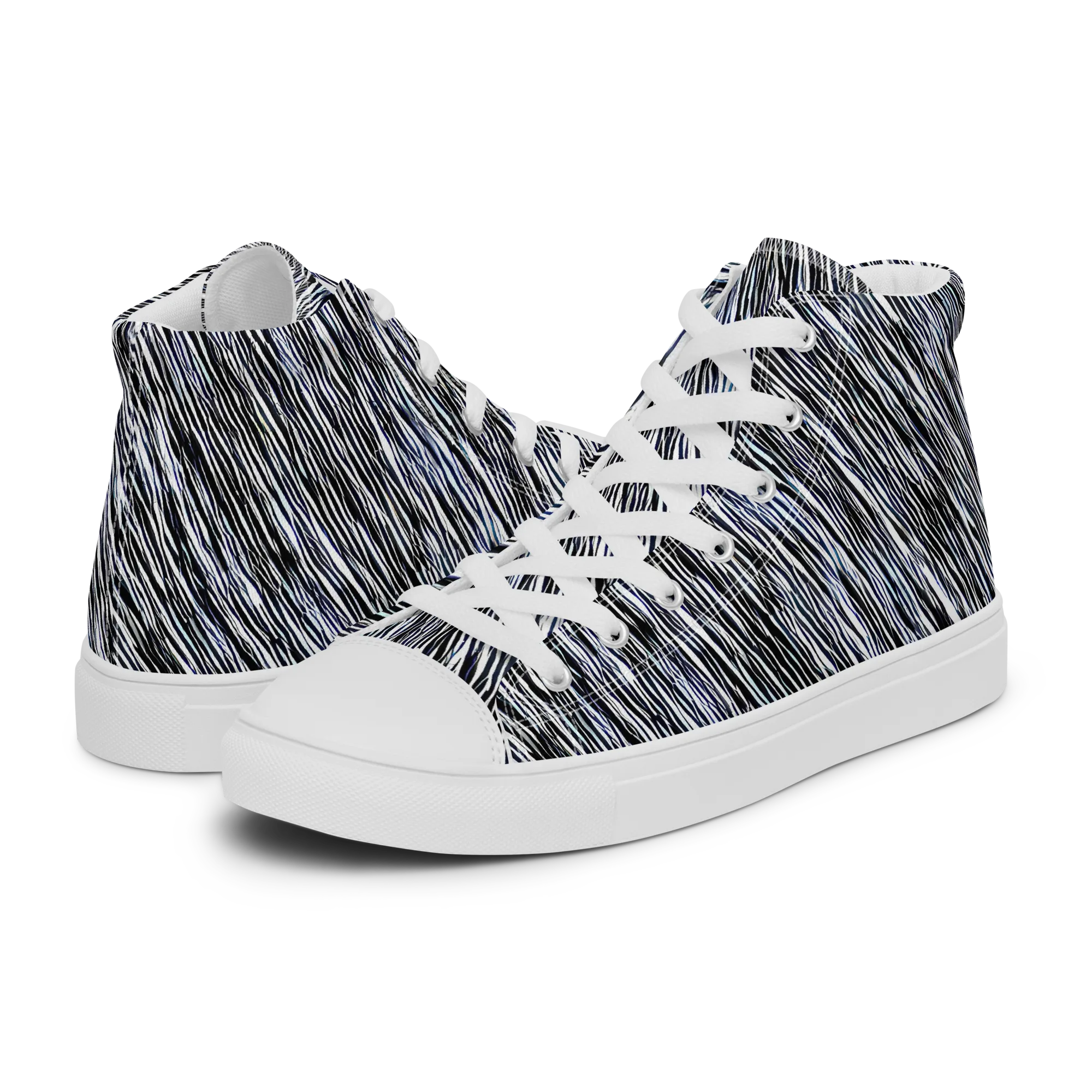 Dupain Waves on Women's High Top Canvas Shoes — Left