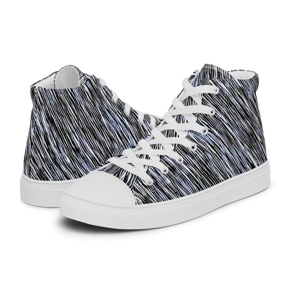 Dupain Waves on Women's High Top Canvas Shoes — Left