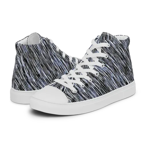 Dupain Waves on a Women's High Top Canvas Shoes