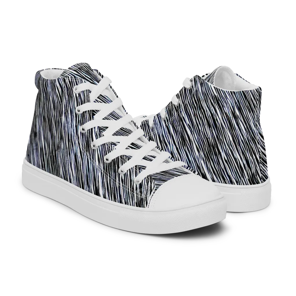 Dupain Waves on Women's High Top Canvas Shoes — Right