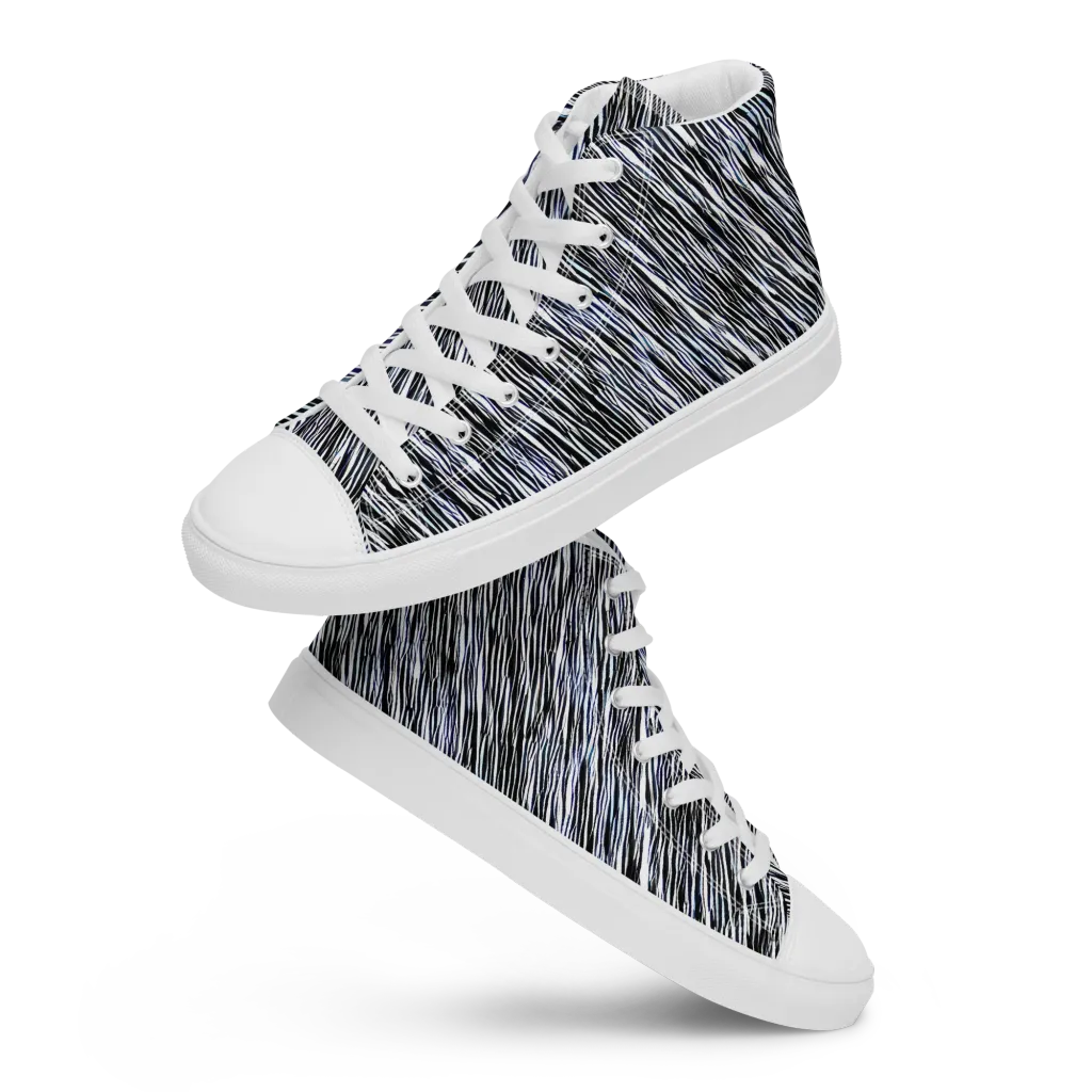 Dupain Waves on Women's High Top Canvas Shoes — Front